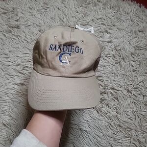 DMR Classic Headwear San Diego CA Baseball Hat Cap Tan Khaki Navy Blue White